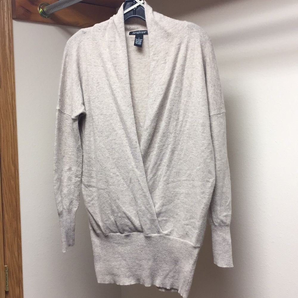 Tan Cross Front Sweater